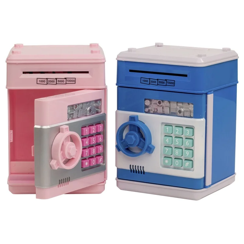 Electronic Password Piggy Bank for Kids – Auto-Insert Bills, Fingerprint Sensor & Music (Captain America & Pink Editions)